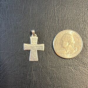 Serenity prayer sterling Silver Cross Pendant